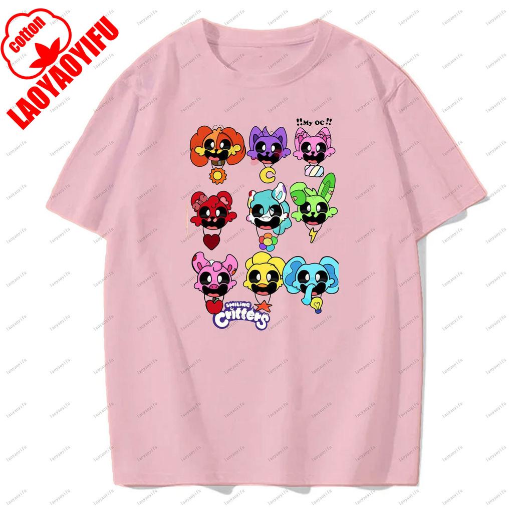 Smiling Critters T-shirts Breathable Camisetas Harajuku Tops Men T Shirt Casual for Daily Wear and Casual Outings