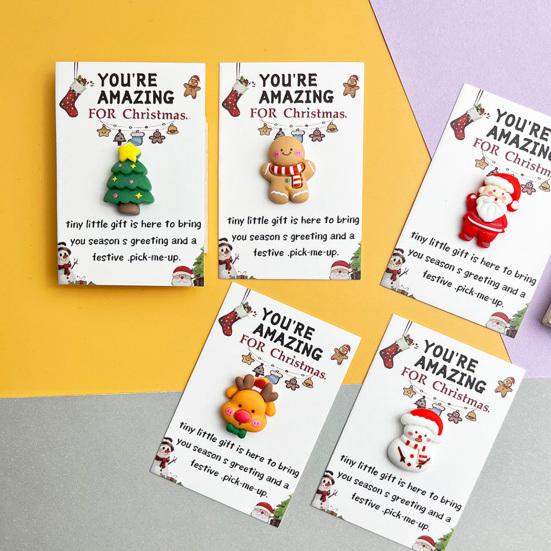 10 Sets Christmas Pocket Hug Gifts Mini Resin Positive Pocket Hug Token with Encouragement Card Appreciation Gifts for Coworker