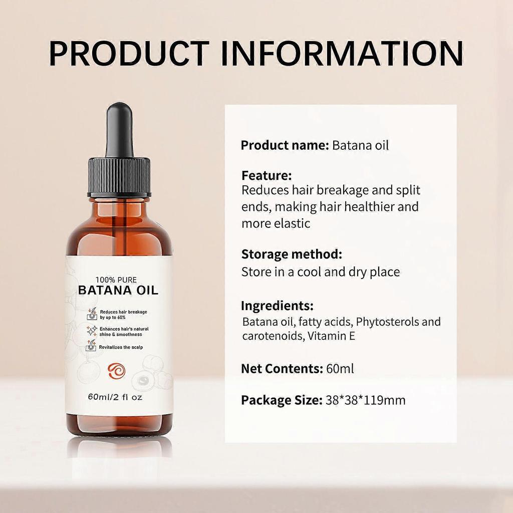 100% Organic Batana Oil for Hair Growth - Strengthens Hair, Reduces Breakage, Enhances Shine - Raw and Pure, Non-Greasy - All Hair Types