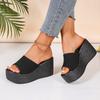 Шлепанцы лето новые внешнеторговые большой размер женские сандалии на платформе танкетка простые летние женские туфли