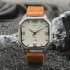 Men's Retro Square Dual Movement Quartz Watch with Calendar
