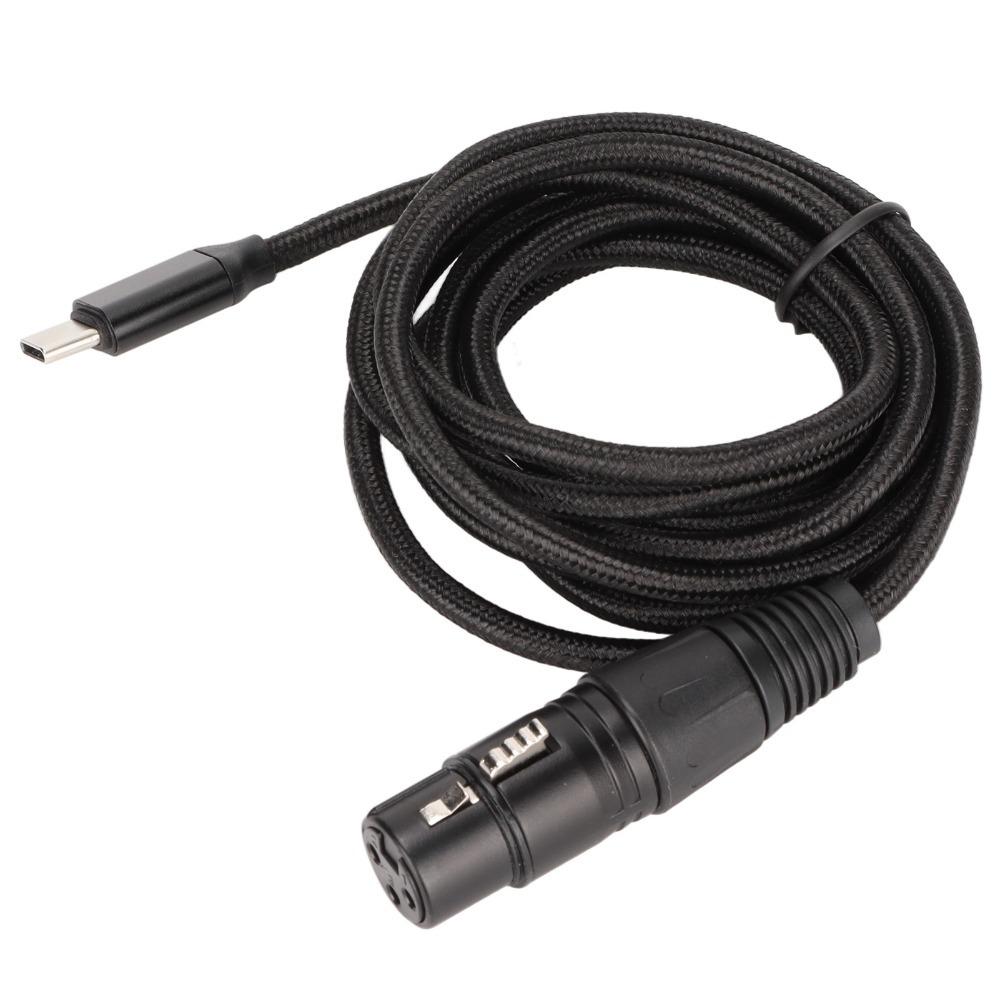 Low Noise Type C Microphone Audio Cable Plug and Play USB Mic Recording Cable  Studio Recording
