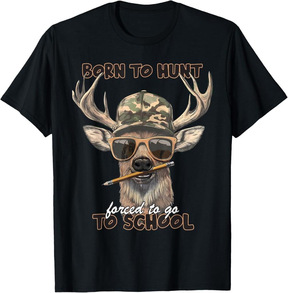 Forced to Go to School Deer Hunting Boy Camo T-Shirt Mens Womens Tees Top unisex T-Shirt Mens Womens Tees Top