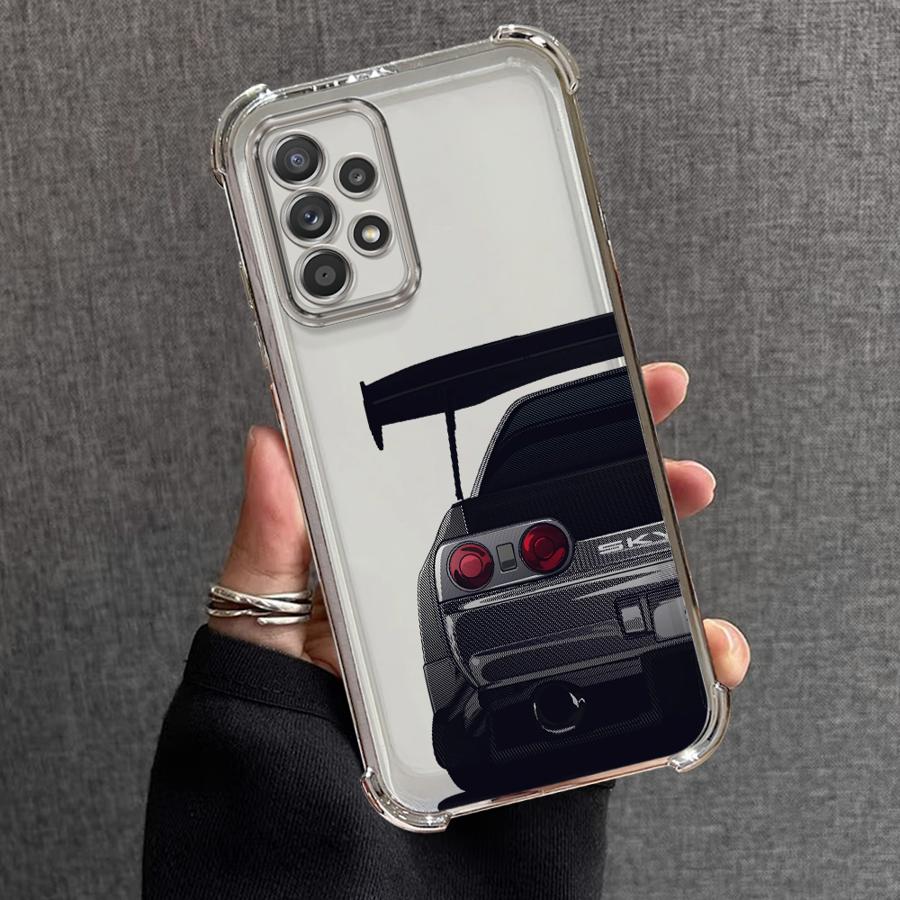 Phone Case for Samsung Galaxy A35 A36 A24 A33 A52 A17 A26 A13 A21s A16 A15 A25 Clear Cover Japanese JDM Drift Car