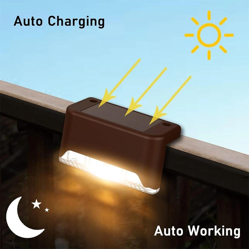 4-32pack Warm White Solar LED Step Lights Waterproof Outdoor Garden Path Stair Balcony Night Light Patio Fence Light Decoration