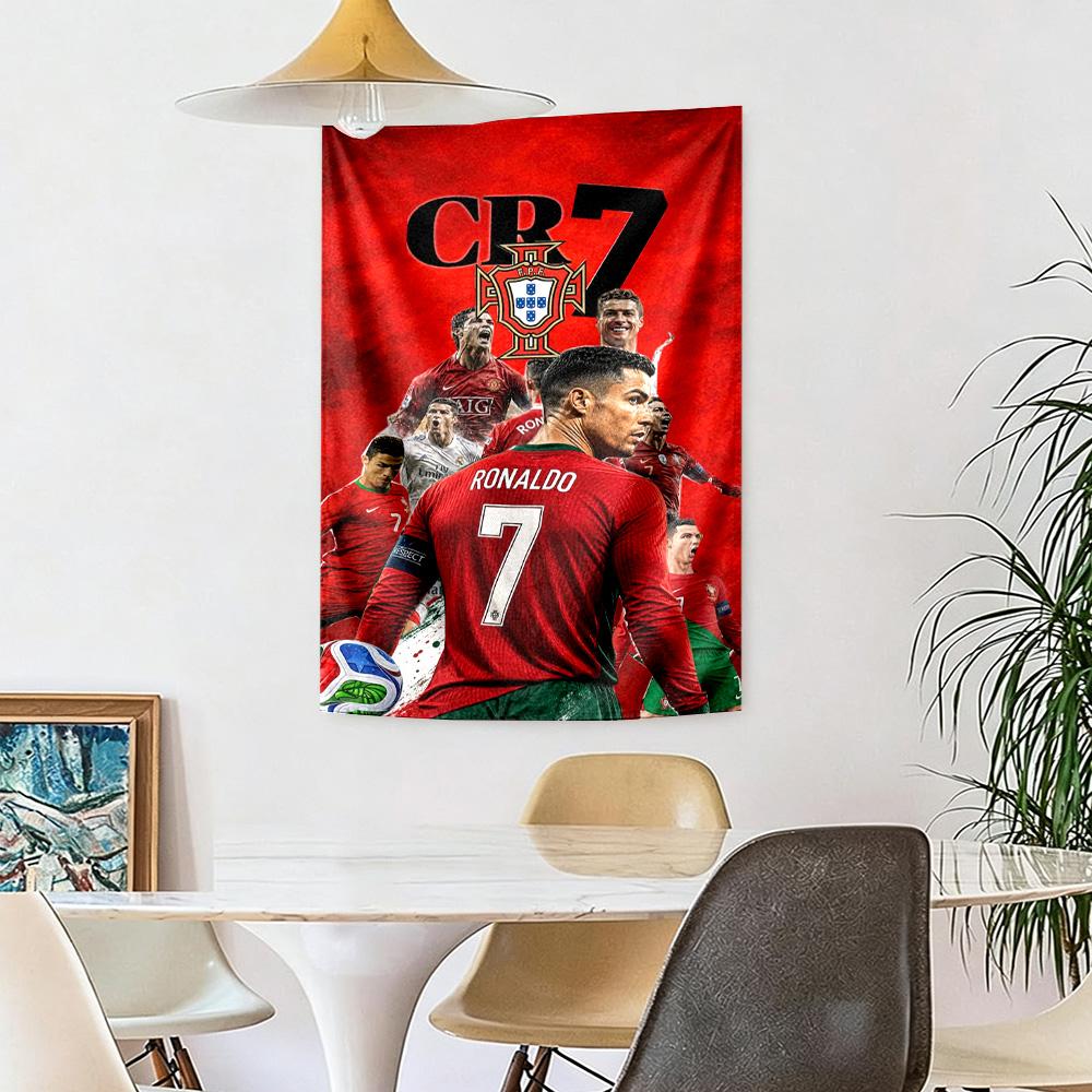 Cristiano Ronaldo Wall Decor Tapestry Art For Pet Memorial Birthdaywedding Party Backdrop Family Gift
