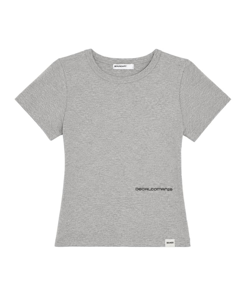 BOUNDARY Decalcomania Big Logo Back Print Short Sleeve T-Shirt [Gray]
