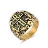 Men's Vintage Cross Titanium Steel Ring Bully Niche Design Stone Pattern Skull Jewellery Gold Rapper Wear Finger Ring