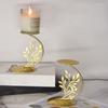 Rust-proof Leaves Candlestick Stand Small Desktop Candlestick Ornaments Gold Candle Holder Table