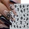 Nail Art Sticker, Little Spirit Snake, Moon, Mango, Gold And Silver, Black And White Snake Cartoon Nail Sticker.