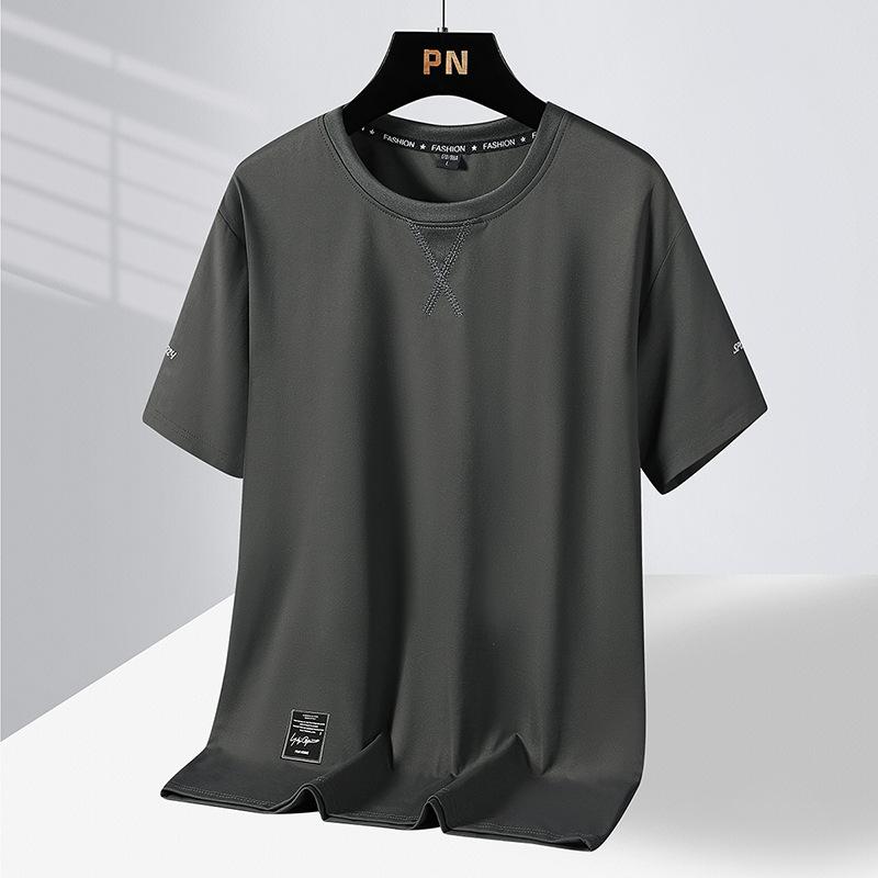 Cotton Men's T-shirt Short Sleeved Loose, Comfortable, Breathable Sports and Casual Solid Color Round Neck Summer Top
