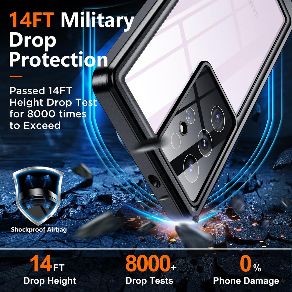 Водонепроницаемый чехол с защитой IP68 для Samsung Galaxy S24 S23 S22 S21 Ultra FE A54 A14 5G, металлический алюминиевый чехол для плавания, роскошный чехол для телефона