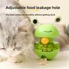 Лягушка Диспенсер лакомств для кошек Мяч 3 в 1 Игрушка-головоломка для еды Мультяшные игрушки-тизеры для еды с отверстиями Товары для питомцев