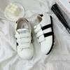 Autumn Leather Women's New Velcro Little White Shoes Small Thick-soled Big Head Sports and Leisure Shoes