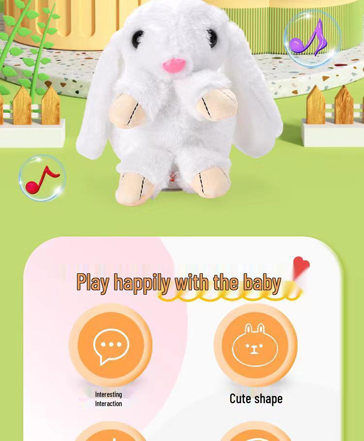 Electric Singing and Dancing Rabbit - Baby Soothing Toy with Recording and Speaking Functions