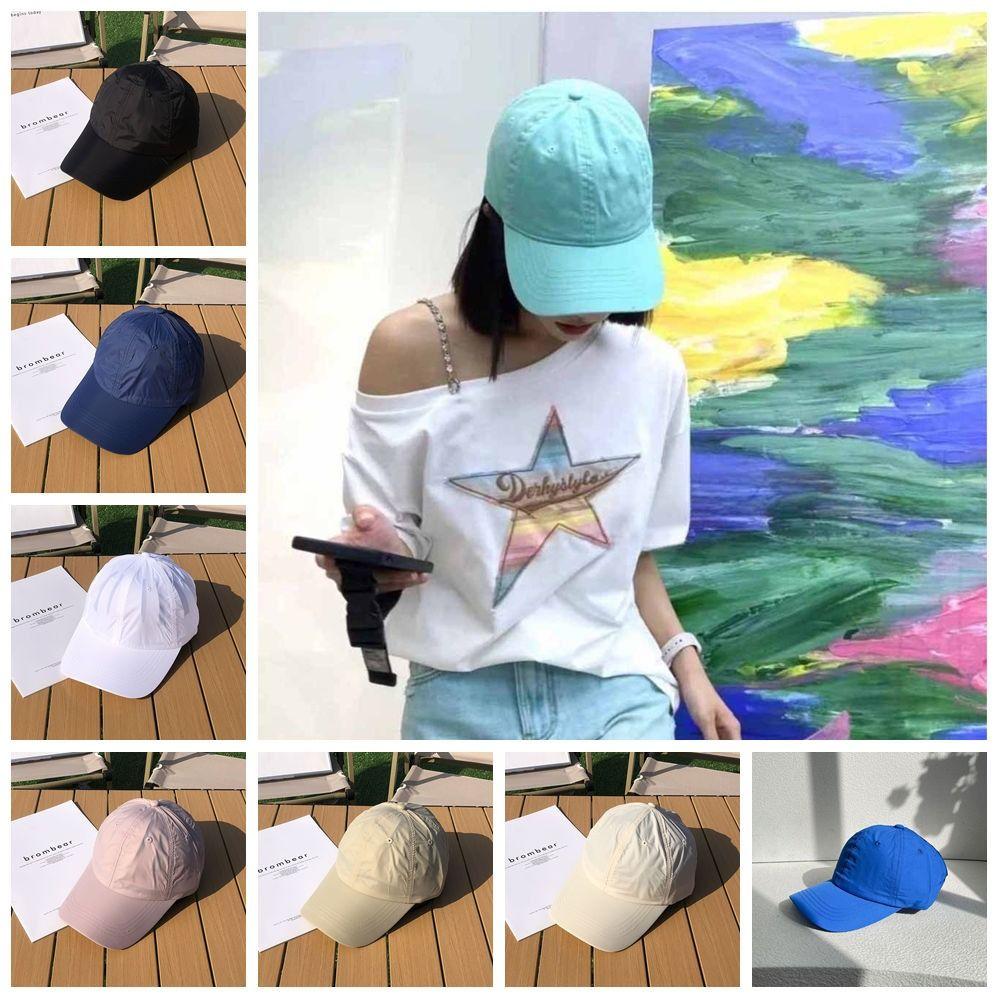 Solid Color Quick-Drying Baseball Cap Korean Style Peaked Cap Casual Solid Color Sun Hat Outdoor