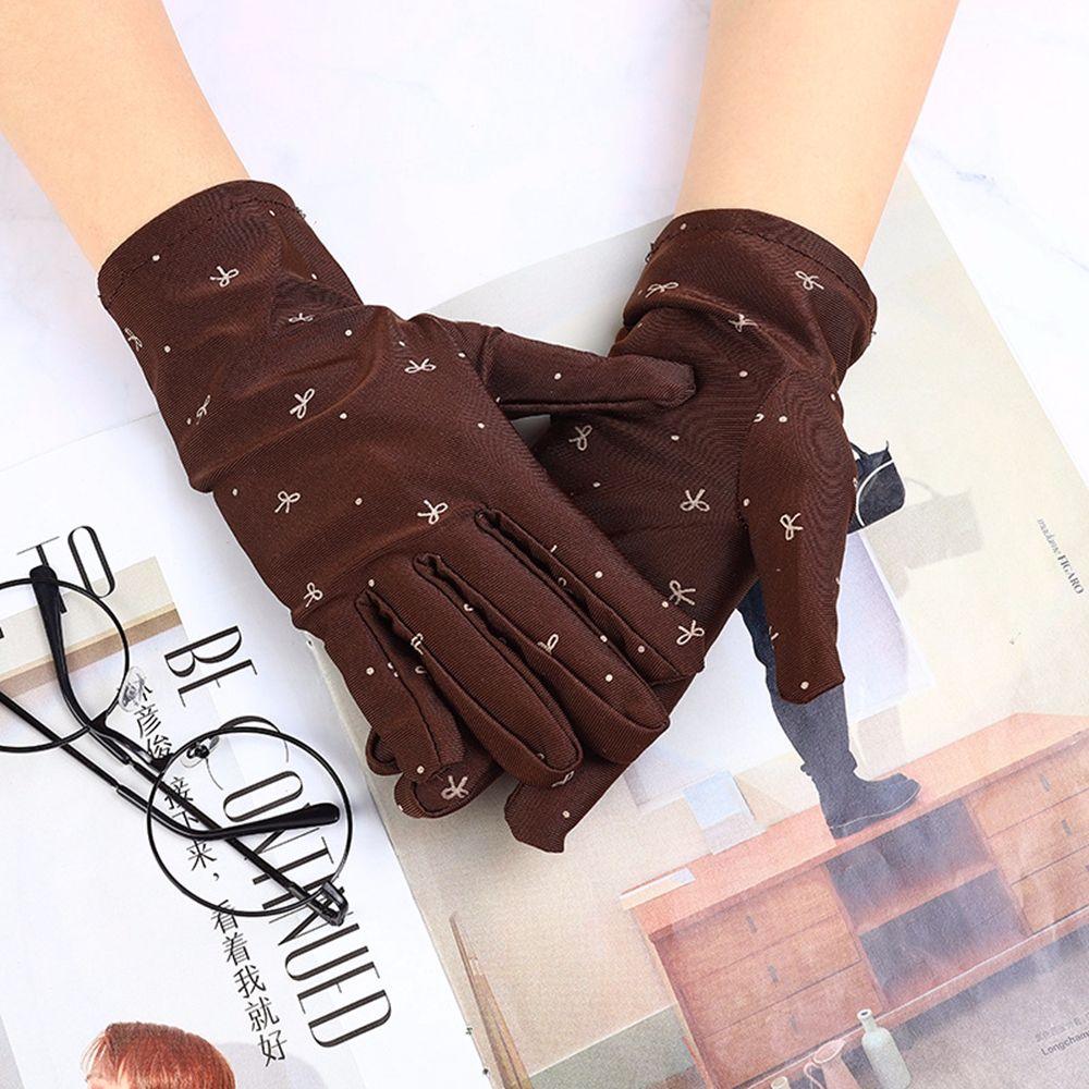 Women Spandex Wedding Outdoor Sports Gloves Driving Gloves Sun Protection Mittens Bow Pattern
