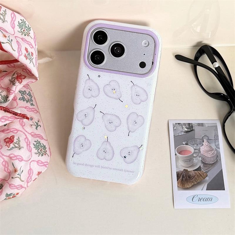 Фиолетовый чехол-цепочка с пайетками на весь экран для iPhone 17/16 Pro Max/15/14