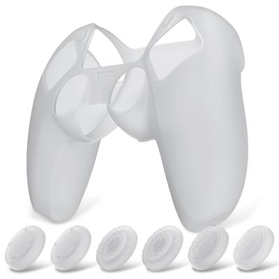 Совместимый с контроллером PlayVital Pure Series PS5 защитный силиконовый чехол с мягкой резиновой рукояткой и 6 джойстиками для большого пальца можно использовать на