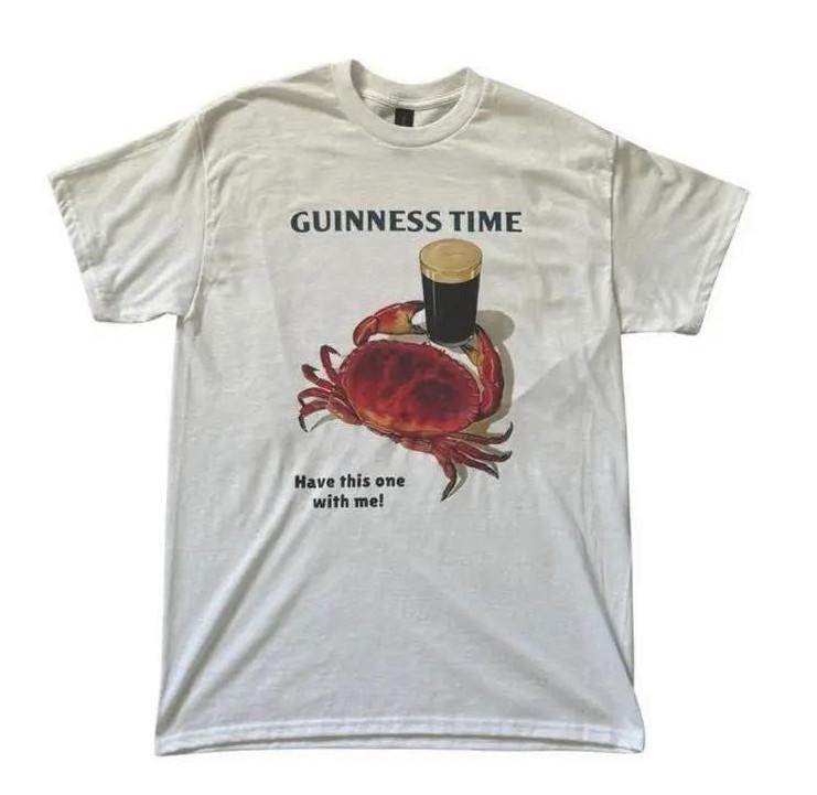 Funny Guinness Time Have This One With Me Shirt Crab Humor Graphic Tee Gift
