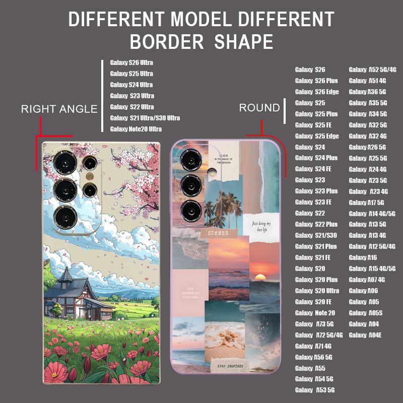 Чехол-коллаж «Летний аниме-сад» для Samsung Galaxy S26 S25 Ultra S24 S23 S22 S21 FE A54 A55 A16 A26 A36 A56 A17 A18 A37 A57 5G