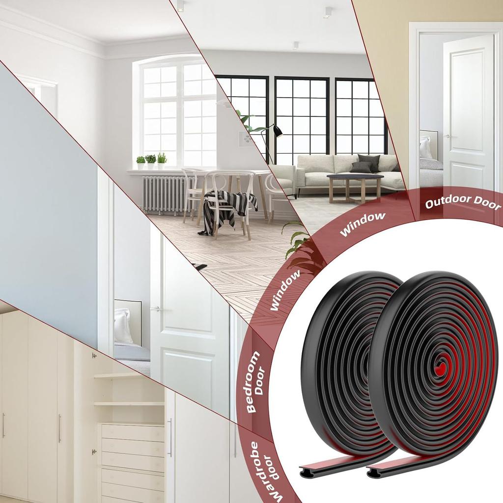6M/1Roll Окно Пыленепроницаемая Звукоизоляционная Герметизирующая Лента Для Двери Спальни 10*6 мм Самоклеящаяся Звукоизоляция от Столкновений
