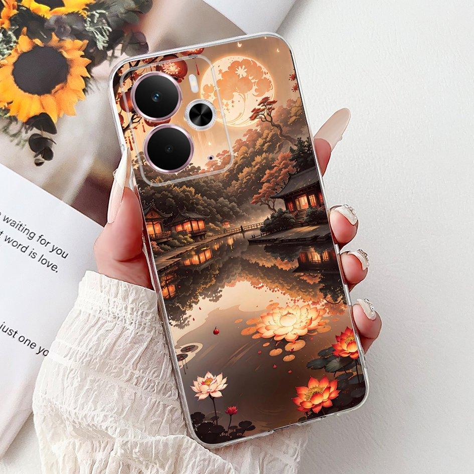 Чехол Для Realme 14 5G Новый Стильный Розовый Бабочка Луна Мягкий Силиконовый Чехол Coque Для Realme14 14X 14T Бампер Realme14T 14 X Funda