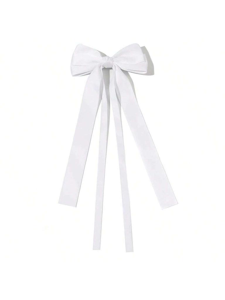 1pc Multi-color Cute Hair Clip, Bow Hair Clip, Long Tail Bow Hair Accessory, Large Ribbon Bow Satin Hair Clip