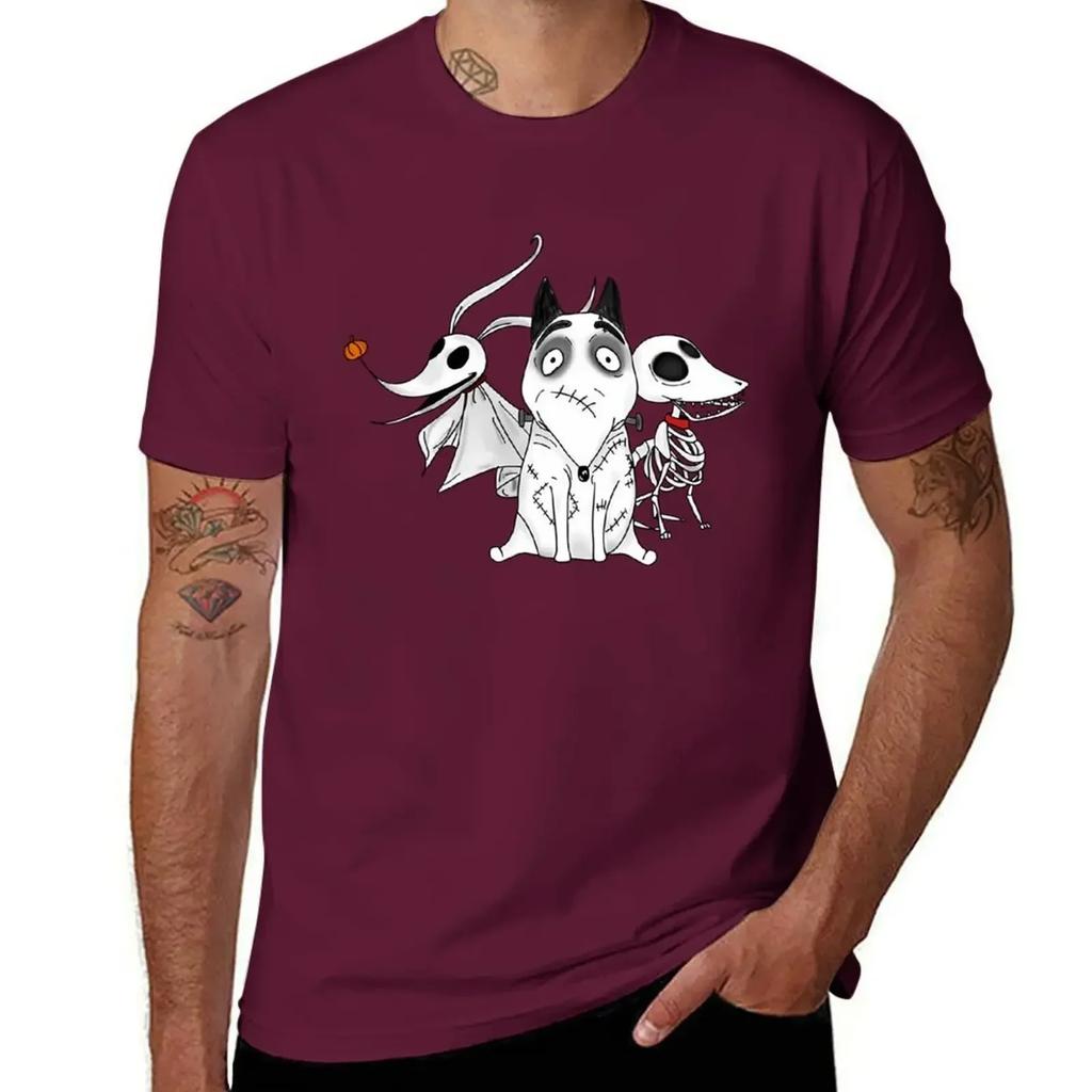 Zero Scraps And Sparky Dog Tim Burton Movies Tshirt Blue Archive Graphic T Shirt Vintage Unisexs Tall T Shirts