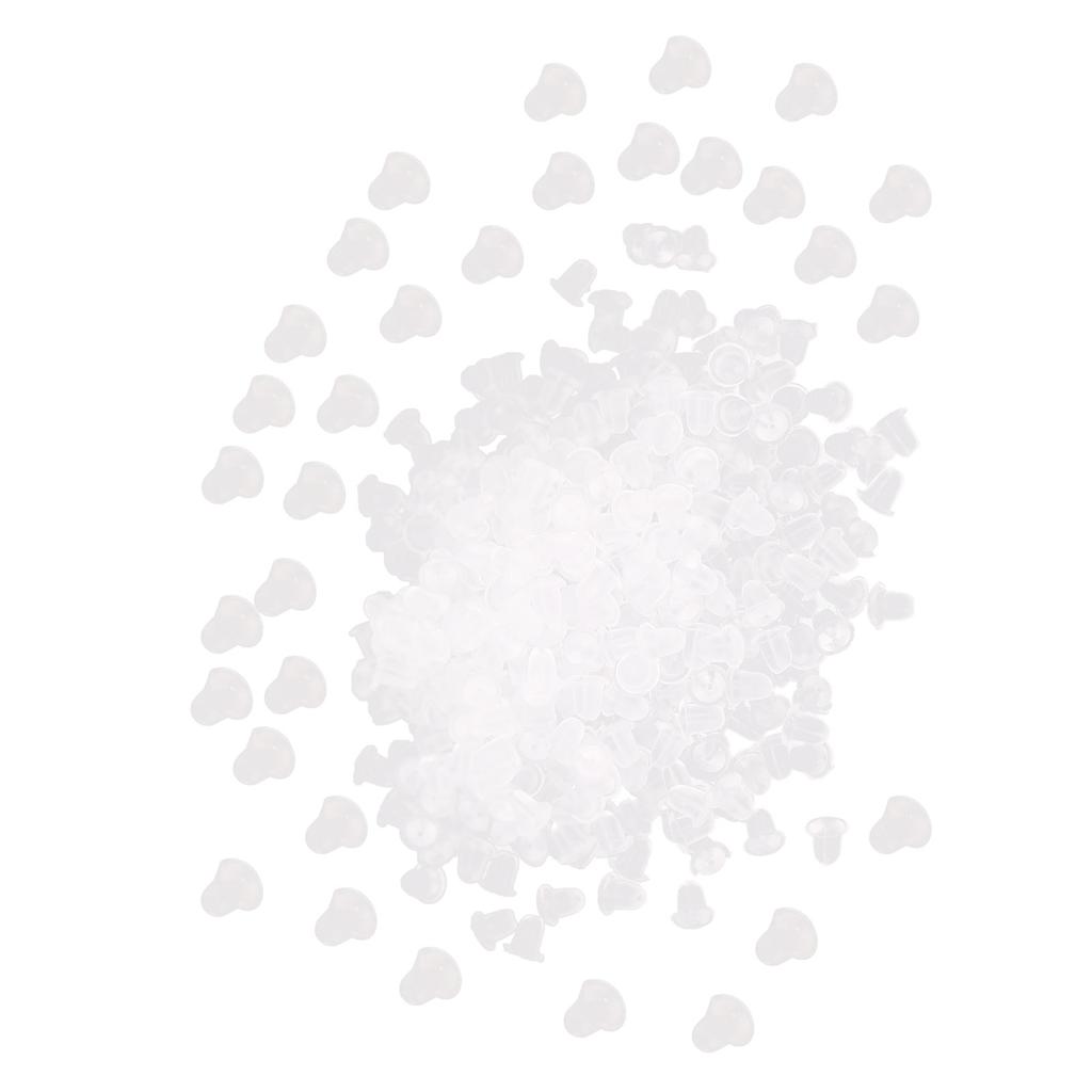 500pcs Transparent Silicone Earrings Back Earrings Backing Earplug Replacement Accessory