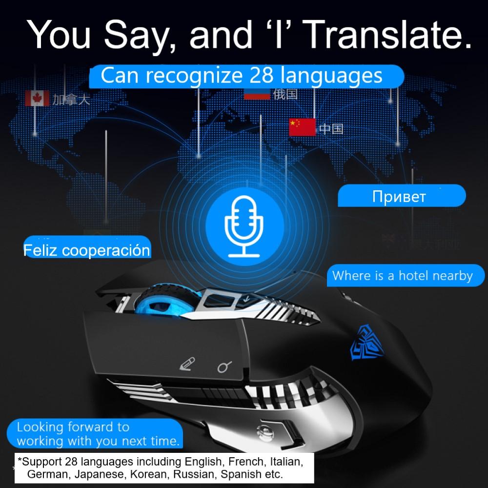 Интеллектуальная голосовая мышь, преобразование голоса в текст, беспроводные перезаряжаемые мыши Aula 2,4g с USB для игрового офиса