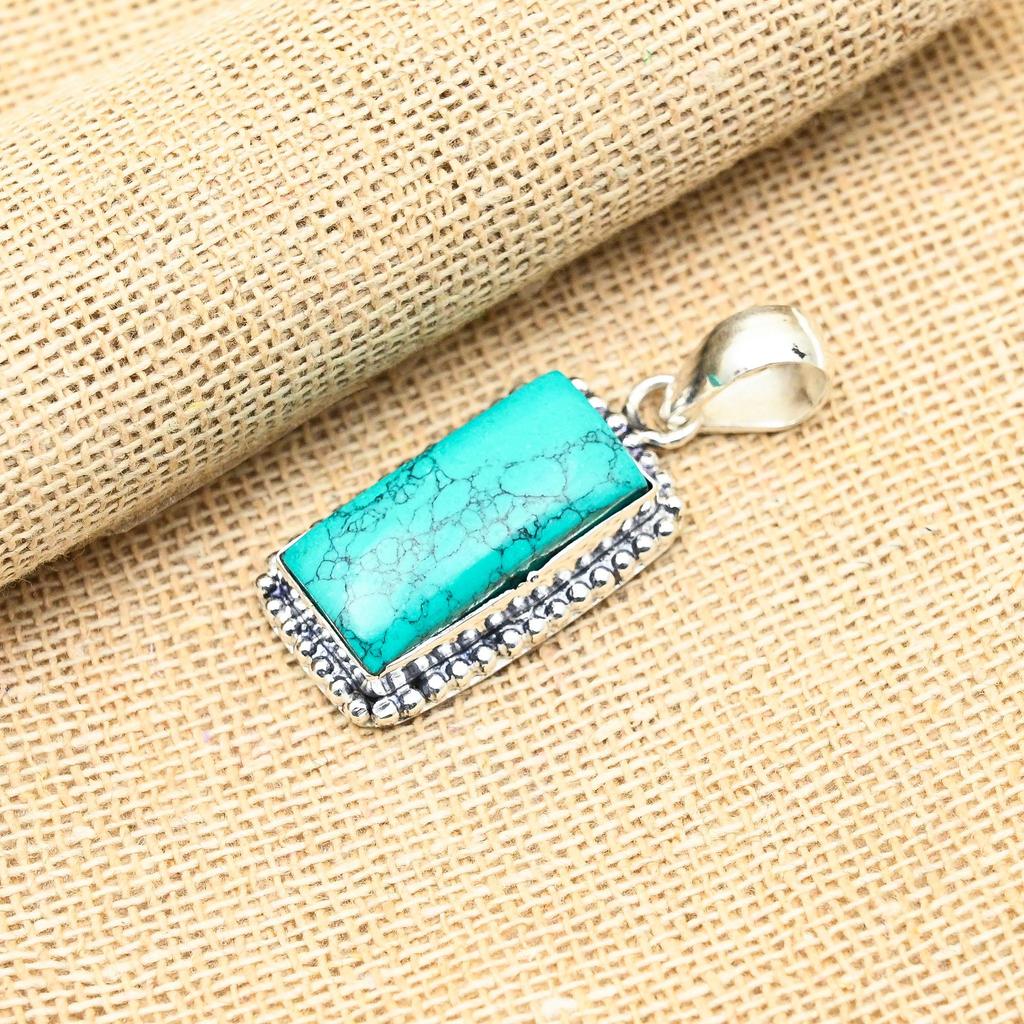 Ювелирный кулон ручной работы из стерлингового серебра 925 пробы с бирюзовым камнем Santa Rosa для женщин