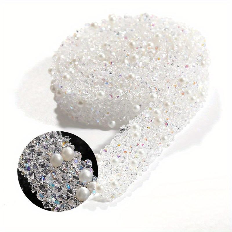 Versatile Multi-Color Rhinestone Ribbon - 1 Yard, Easy Stick & Cut for DIY Fashion, Gifts, and Decorations