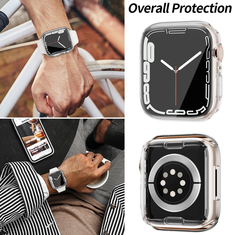 Защитный чехол для Apple Watch 44 мм 40 мм 45 мм 41 мм 42 мм 38 мм TPU Прозрачный защитный корпус iWatch Series 9 8 7 6 5 3 SE Чехол