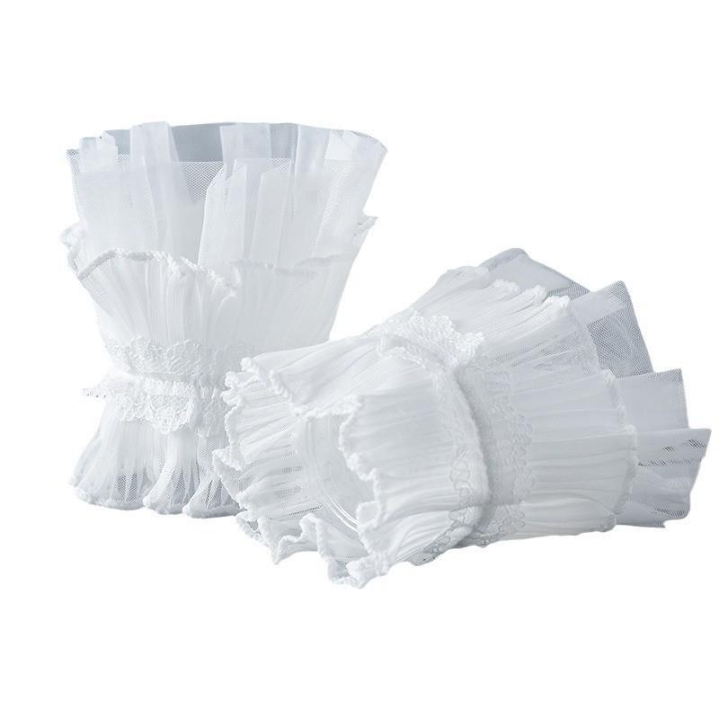 Fashion Womens Lace Shirt Detachable Sleeve Ruffles Elbow Sleeve Gloves for Sweater Fake Sleeved Decorative