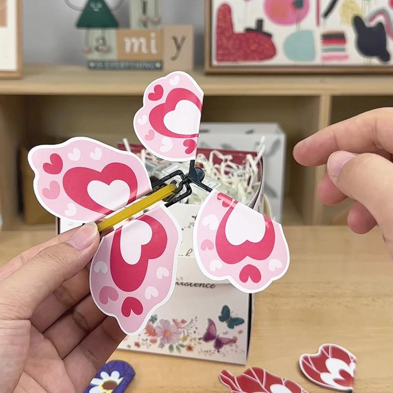 1 упаковка Коробка-сюрприз с летающей бабочкой, Коробка-взрыв с бабочками, Розовая коробка для розыгрышей, сделай сам, На день рождения, свадьбу, Рождество