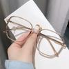 New Polygonal Anti Blue Light Fatigue Glasses For Women Version Trendy Plain Face Famous Lens Frame Flat Lens Eyeglasses