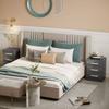 Set of 2 Modern Nightstands with 3 Drawers for Bedroom and Living Room in Particleboard, 40x36x56 cm, Grey