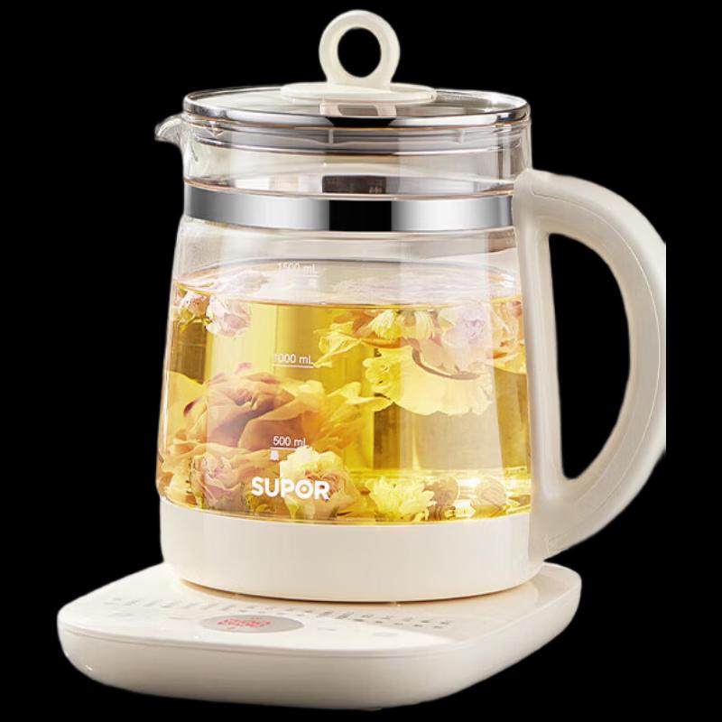 SUPOR 1.5L Glass Electric Health and Tea Kettle CN plug (adapter included)