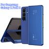 Роскошный Бизнес-Смарт Флип Кожаный Чехол-Подставка Для Samsung Galaxy Z Fold 8 7 6 5 4 3 2 Пластиковый PU Чехол с Зеркальным Покрытием и Окном