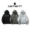 carhartt Толстовка с капюшоном и вышитым логотипом на молнии для пар, размер плюс, осень/зима