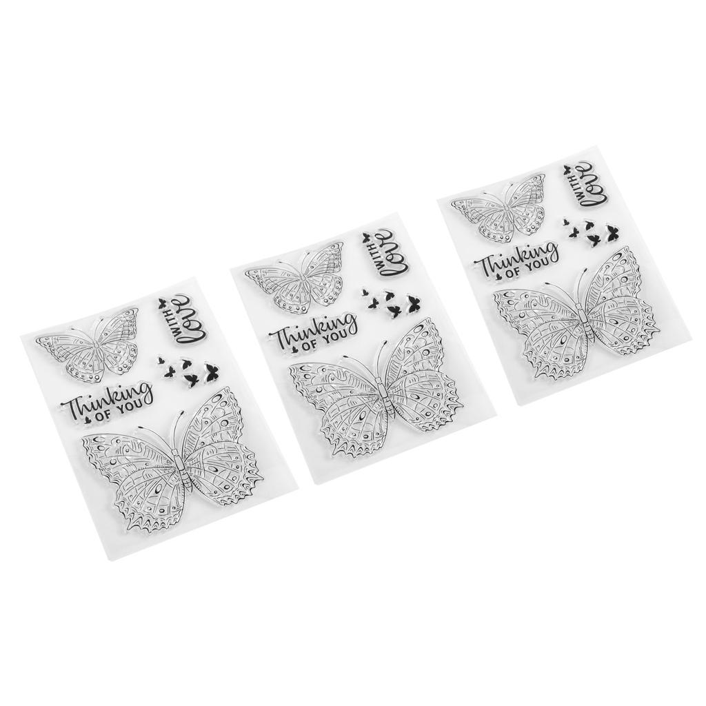 3 шт. Прозрачный штамп Фигурный Тисненый Скрапбукинг Изготовление открыток Прозрачный штамп Декорат