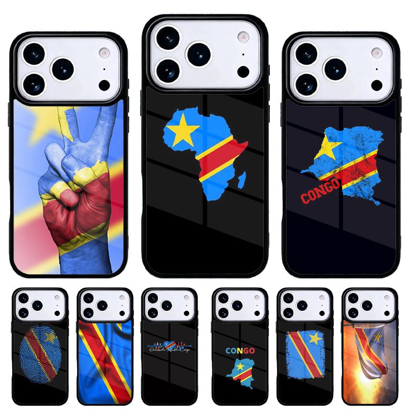 Congo Democratic Republic Flag Phone Case for iPhone 17 16 15 14 13 Pro Max Back Cover for 12 11 Pro Coque