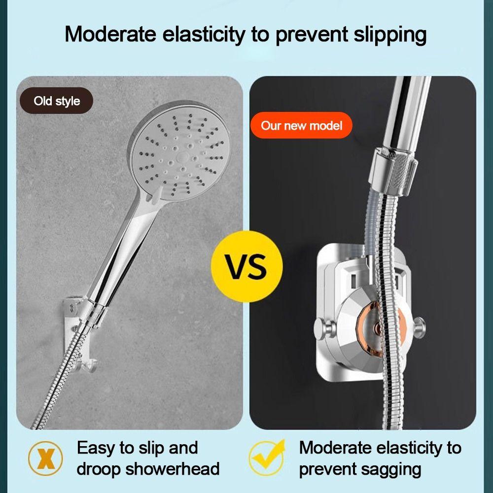 Self-Adhesive Shower Head Holder with Hooks Handheld Sprayer Support  Bathroom Accessories