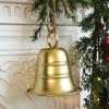 Деревенский Металлический Рождественский Колокольчик Большой Красный Зеленый Золотой Колокольчик Джингл Рождественская Елка Подвесной Декор Винтажный Ручной Работы Музыка Ветра для Елки Венка Дверного Декора