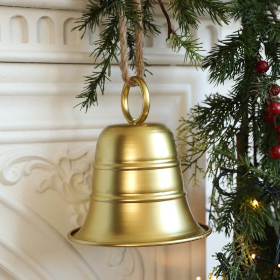 Деревенский Металлический Рождественский Колокольчик Большой Красный Зеленый Золотой Колокольчик Джингл Рождественская Елка Подвесной Декор Винтажный Ручной Работы Музыка Ветра для Елки Венка Дверного Декора