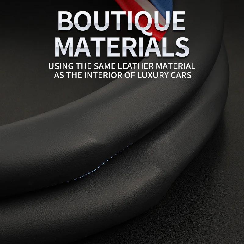 Car Steering Wheels Cover 38cm 15" For B A1 A2 A3 A4 A5 A6 A7 A8 Q2 Q3 Q5 Q7 S1 S2 S3 S5 S6 Sportback Avant Auto Accessories