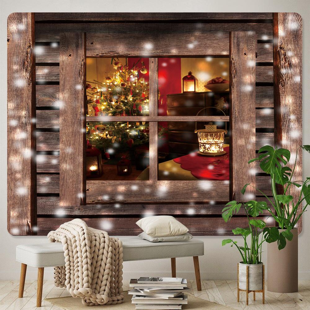 Рождественская психоделическая сцена, домашний фон, ткань, большой гобелен, богемная ткань, настенная простыня