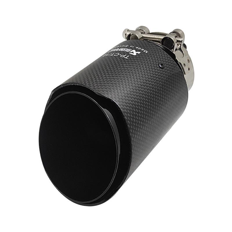 Black Carbon Fiber Stainless Steel Muffler Tailpipe, 6.7cm Diameter