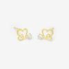 ESTELLE [Official] Women's K10 Yellow Gold Earrings with Cubic Zirconia and Heart Motif, 0222-9397-0019-0000